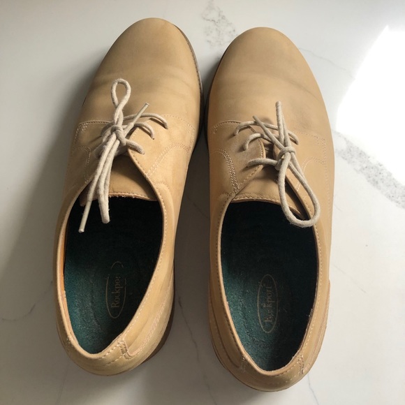 NWOT Men’s rockport tan shoes w/laces - size 12w - Picture 1 of 8